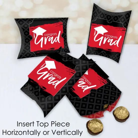Big Dot of Happiness Red Grad - Best is Yet to Come - Favor Gift Boxes - Red Graduation Party Large Pillow Boxes - Set of 12 {4}