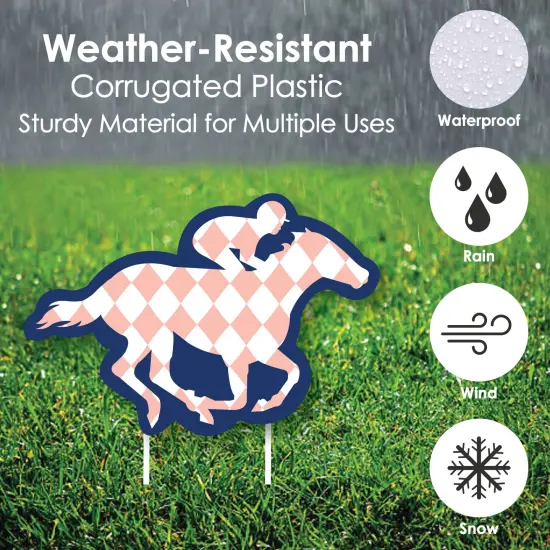 Big Dot of Happiness Kentucky Horse Derby - Yard Sign and Outdoor Lawn Decorations - Horse Race Party Yard Signs - Set of 8 {4}