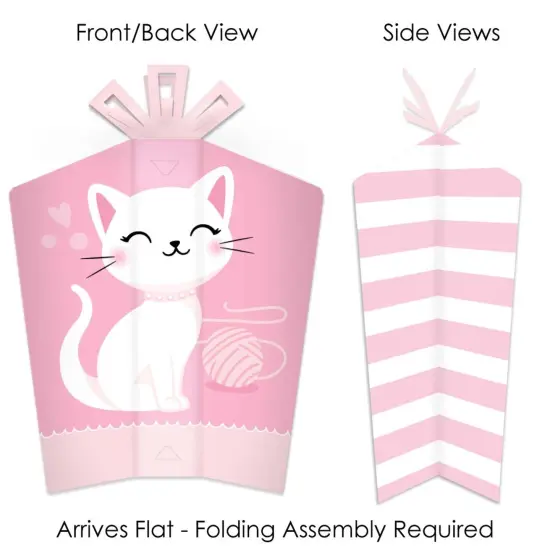 Big Dot of Happiness Purr-fect Kitty Cat - Table Decorations - Kitten Meow Baby Shower or Birthday Party Fold and Flare Centerpieces - 10 Count {3}