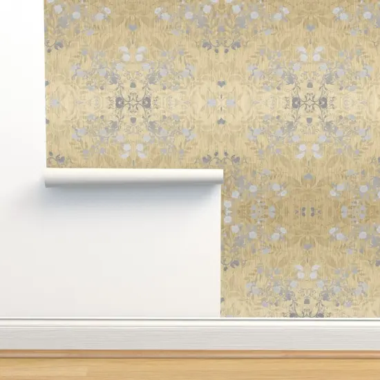 Peel & Stick Wallpaper 2FT Wide Vines Wallpaper Damask Brambles Custom Removable Wallpaper by Spoonflower {2}