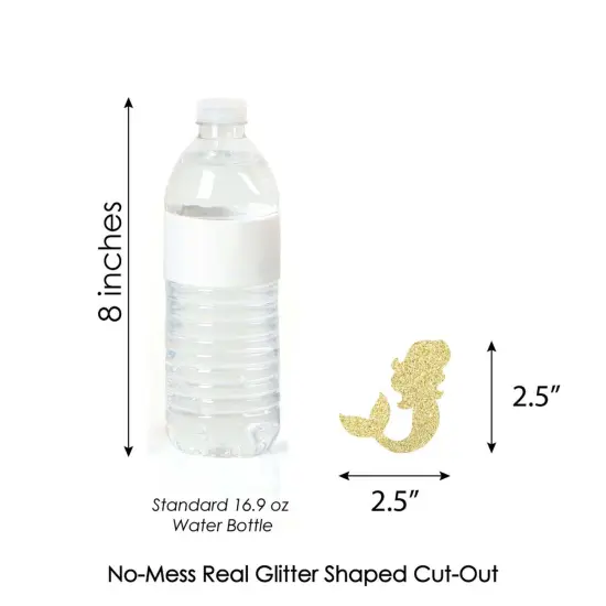 Big Dot of Happiness Gold Glitter Mermaid - No-Mess Real Gold Glitter Cut-Outs - Baby Shower or Birthday Party Confetti - Set of 24 {4}