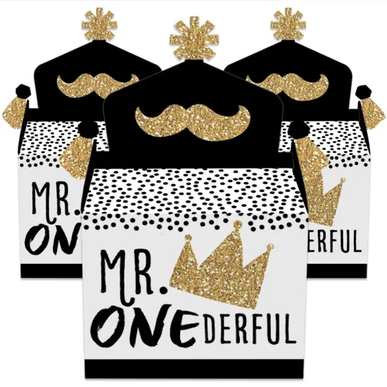 Big Dot of Happiness 1st Birthday Little Mr. Onederful - Treat Box Party Favors - Boy First Birthday Party Goodie Gable Boxes - Set of 12 {3}