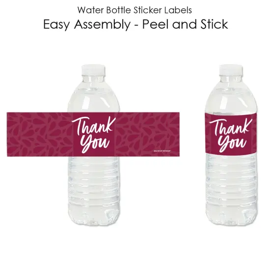 Big Dot of Happiness Burgundy Elegantly Simple - Guest Party Favors Water Bottle Sticker Labels - Set of 20 {3}