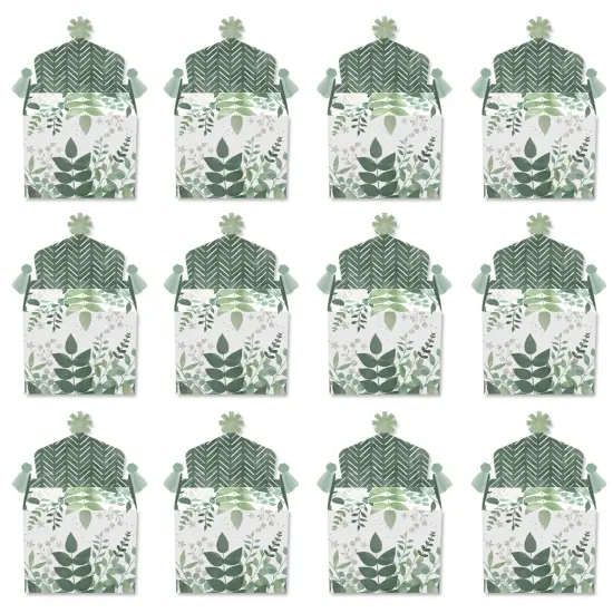 Big Dot of Happiness Boho Botanical - Treat Box Party Favors - Greenery Party Goodie Gable Boxes - Set of 12 {6}