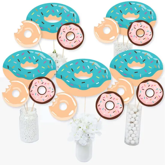 Big Dot of Happiness Donut Worry, Let's Party - Doughnut Party Centerpiece Sticks - Table Toppers - Set of 15 {3}