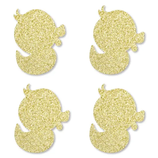 Big Dot of Happiness Gold Glitter Duck - No-Mess Real Gold Glitter Cut-Outs - Baby Shower or Birthday Party Confetti - Set of 24 {1}