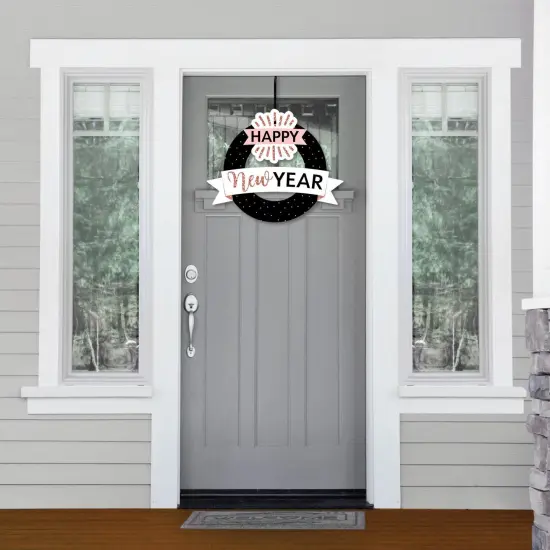 Big Dot of Happiness Rose Gold Happy New Year - Outdoor New Years Eve Party Decor - Front Door Wreath {3}