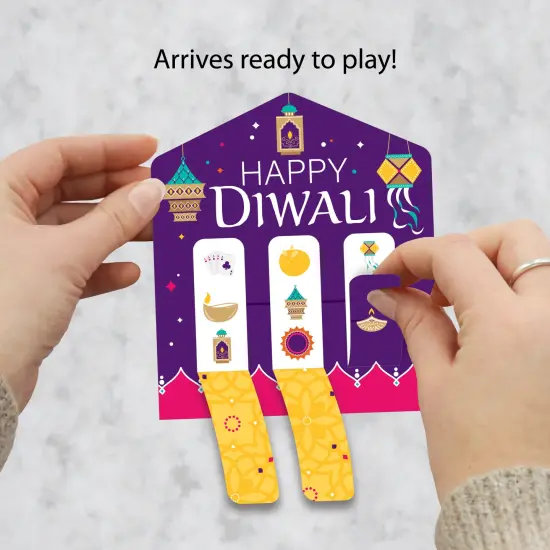 Big Dot of Happiness Happy Diwali - Festival of Lights Party Game Pickle Cards - Pull Tabs 3-in-a-Row - Set of 12 {3}