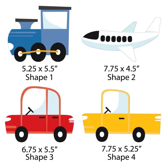 Big Dot of Happiness Cars, Trains, and Airplanes - Decorations DIY Transportation Birthday Party Essentials - Set of 20 {7}