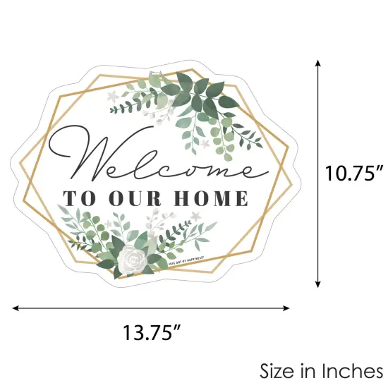 Big Dot of Happiness Boho Botanical - Hanging Porch Greenery Party Outdoor Decorations - Front Door Decor - 1 Piece Sign {7}