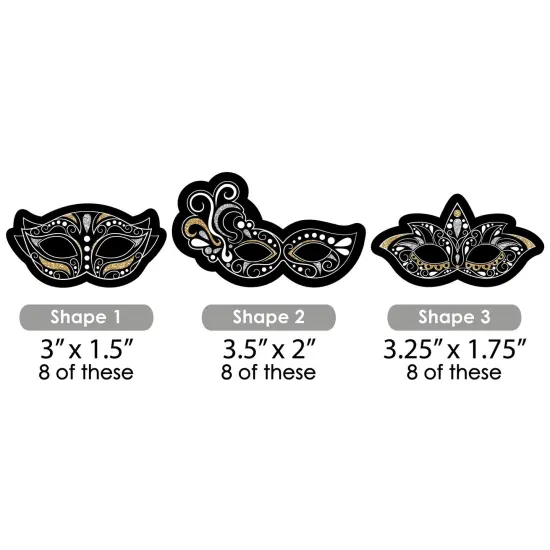 Big Dot of Happiness Masquerade - Paper Straw Decor - Carnival Mask Party Striped Decorative Straws - Set of 24 {3}