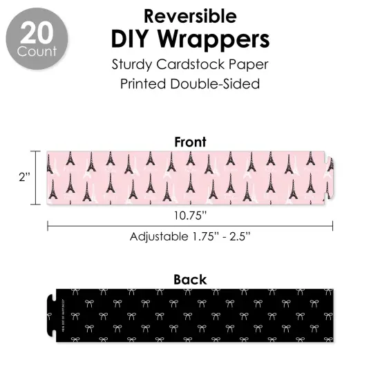 Big Dot of Happiness Paris, Ooh La La - Paris Themed Baby Shower or Birthday Party Favors and Cupcake Kit - Fabulous Favor Party Pack - 100 Pieces {4}