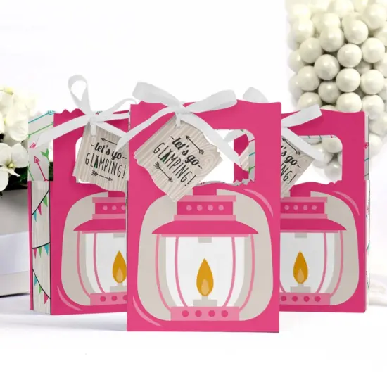 Big Dot of Happiness Let's Go Glamping - Camp Glamp Party or Birthday Party Favor Boxes - Set of 12 {4}