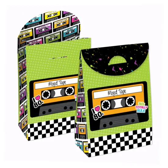 Big Dot of Happiness 80&rsquo;s Retro - Totally 1980s Gift Favor Bags - Party Goodie Boxes - Set of 12 {1}
