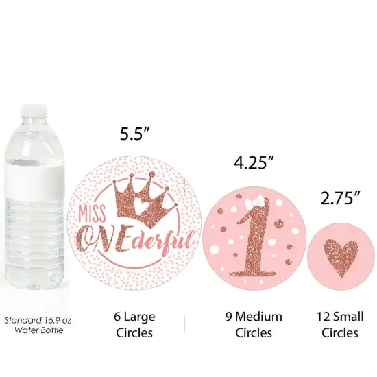 Big Dot of Happiness 1st Birthday Little Miss Onederful - Girl First Birthday Party Giant Circle Confetti - Party D&eacute;cor - Large Confetti 27 Count {4}