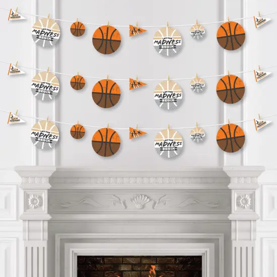 Big Dot of Happiness Basketball - Let the Madness Begin - College Basketball Party DIY Decorations - Clothespin Garland Banner - 44 Pieces {4}