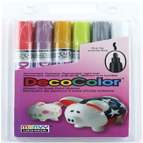Uchida DecoColor Fine Tip Paint Markers 6/Pkg-Retro {1}