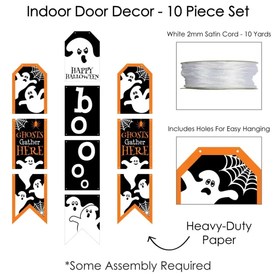 Big Dot of Happiness Spooky Ghost - Hanging Vertical Paper Door Banners - Halloween Party Wall Decoration Kit - Indoor Door Decor {6}