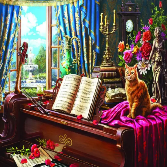 Sunsout Grand PianoCat 1000 pc Jigsaw Puzzle 42936 {1}