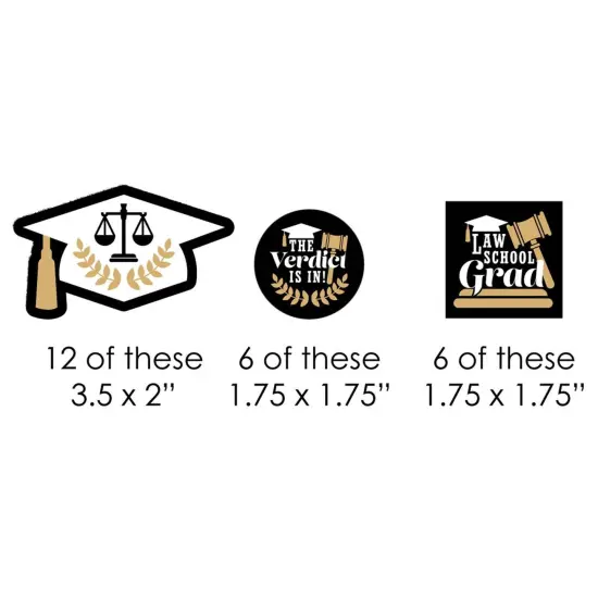 Big Dot of Happiness Law School Grad - Paper Straw Decor - Future Lawyer Graduation Party Striped Decorative Straws - Set of 24 {3}