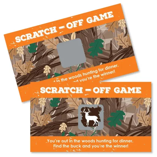 Big Dot of Happiness Gone Hunting - Deer Hunting Camo Baby Shower or Birthday Party Game Scratch Off Cards - 22 Count {1}