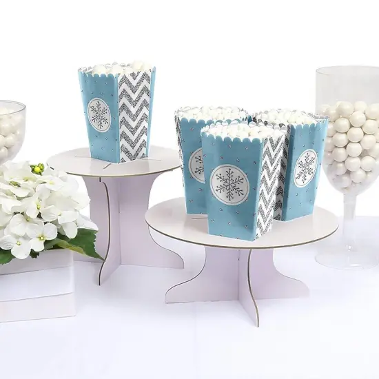 Big Dot of Happiness Winter Wonderland - Snowflake Holiday Party and Winter Wedding Popcorn Treat Boxes - Set of 12 {4}