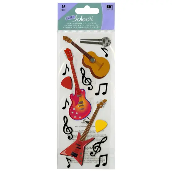 Jolee's Boutique Dimensional Stickers - Guitars & Music Notes, 15pcs {1}