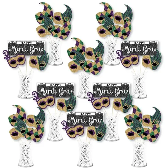 Big Dot of Happiness Mardi Gras - Masquerade Party Centerpiece Sticks - Showstopper Table Toppers - 35 Pieces {1}