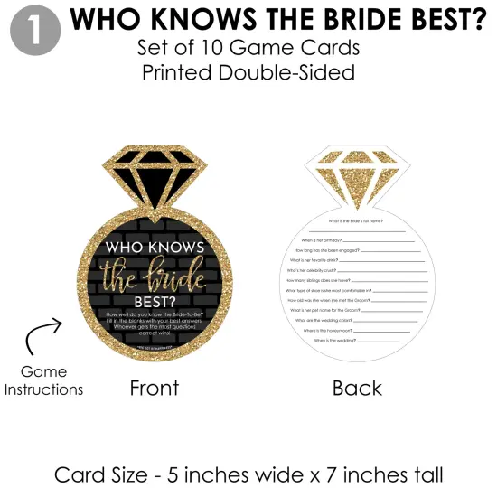 Big Dot of Happiness Nash Bash - 4 Nashville Bridal Shower Games - 10 Cards Each - Gamerific Bundle {6}