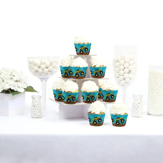 Big Dot of Happiness Smash and Crash - Monster Truck - Boy Birthday Party Decorations - Party Cupcake Wrappers - Set of 12 {3}