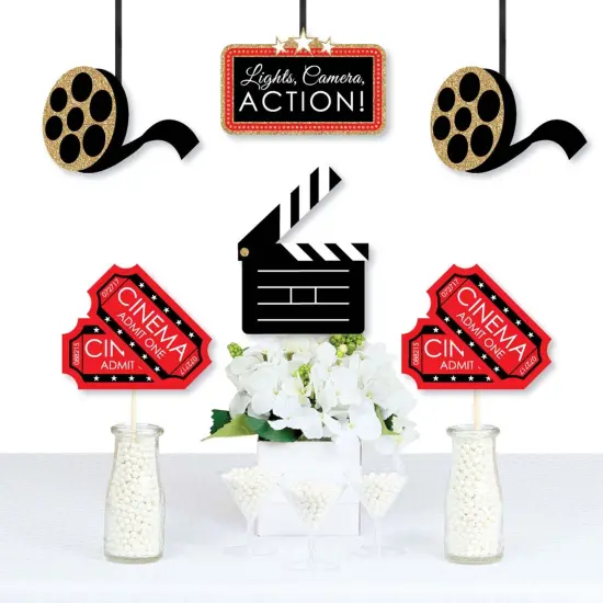 Big Dot of Happiness Red Carpet - Clapboard, Movie Tickets and Film Reel Decorations DIY Movie Night Party Essentials - Set of 20 {1}