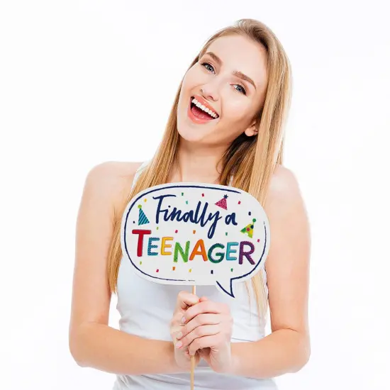 Big Dot of Happiness 13th Birthday - Cheerful Happy Birthday - Colorful Thirteenth Birthday Party Photo Booth Props Kit - 20 Count {4}