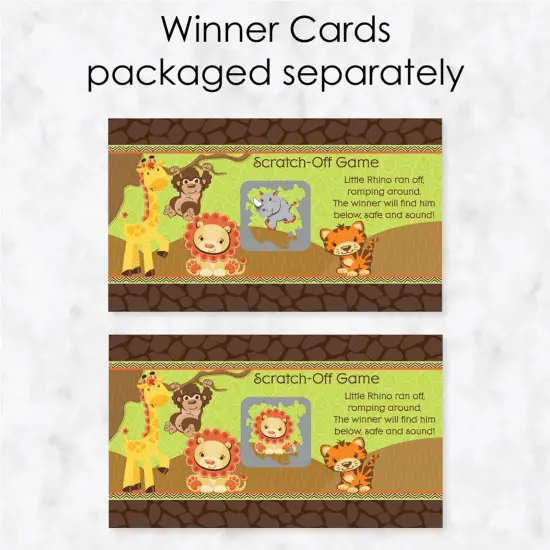 Big Dot of Happiness Funfari - Fun Safari Jungle - Baby Shower or Birthday Party Game Scratch Off Cards - 22 Count {4}