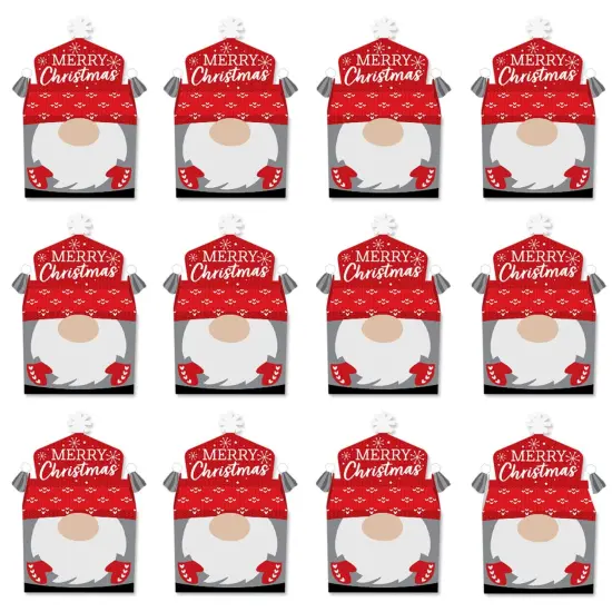 Big Dot of Happiness Christmas Gnomes - Treat Box Party Favors - Holiday Party Goodie Gable Boxes - Set of 12 {6}
