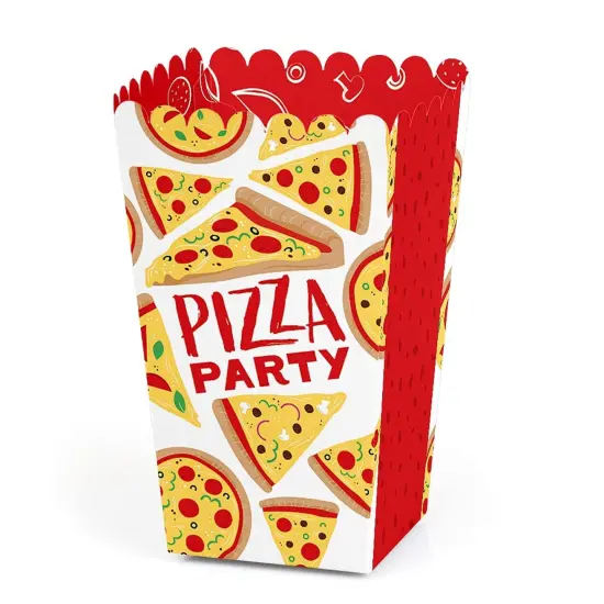 Big Dot of Happiness Pizza Party Time - Baby Shower or Birthday Party Favor Popcorn Treat Boxes - Set of 12 {1}