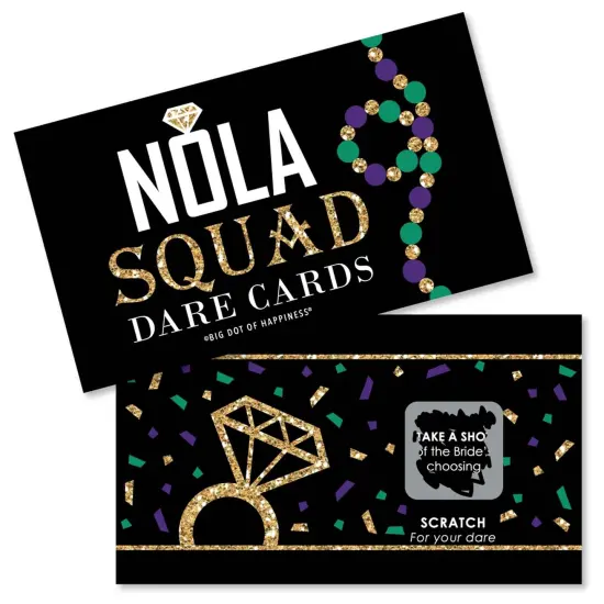 Big Dot of Happiness Nola Bride Squad - New Orleans Bachelorette Party Game Scratch Off Dare Cards - 22 Count {1}
