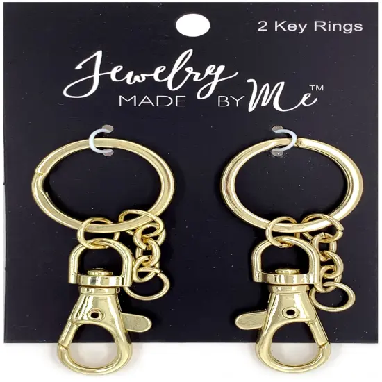 Jewelry Made By Me Key Ring 2/Pkg-Gold {1}