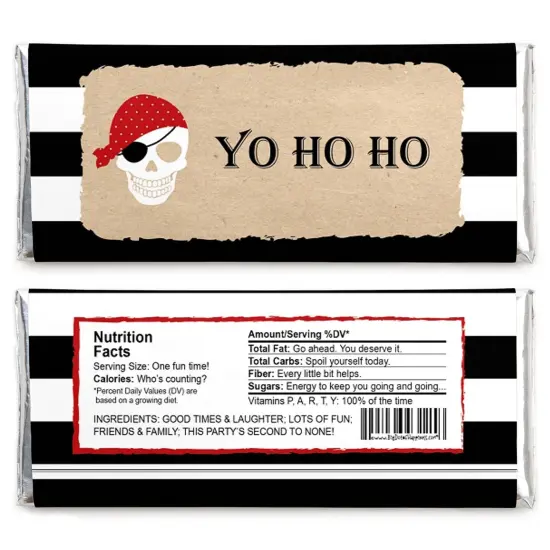 Big Dot of Happiness Beware of Pirates - Candy Bar Wrappers Pirate Birthday Party Favors - Set of 24 {3}