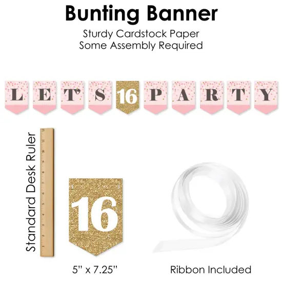 Big Dot of Happiness Sweet 16 - 16th Birthday Party Supplies Decoration Kit - Decor Galore Party Pack - 51 Pieces {7}