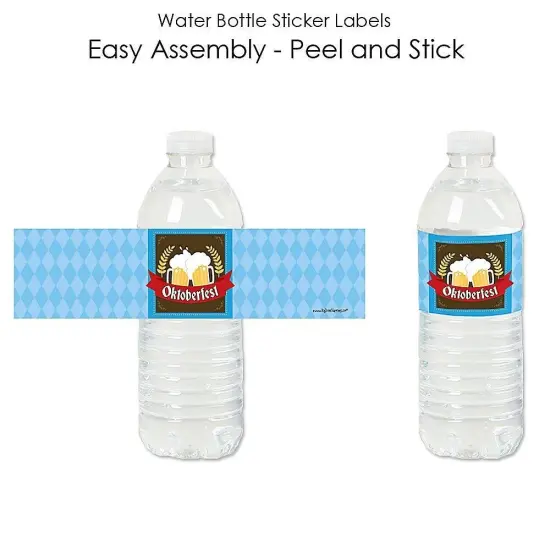 Big Dot of Happiness Oktoberfest - Beer Festival Water Bottle Sticker Labels - Set of 20 {3}