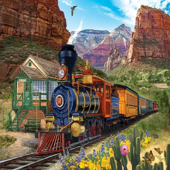 Sunsout Stopping at Dry Gulch 300 pc Jigsaw Puzzle 31503 {1}