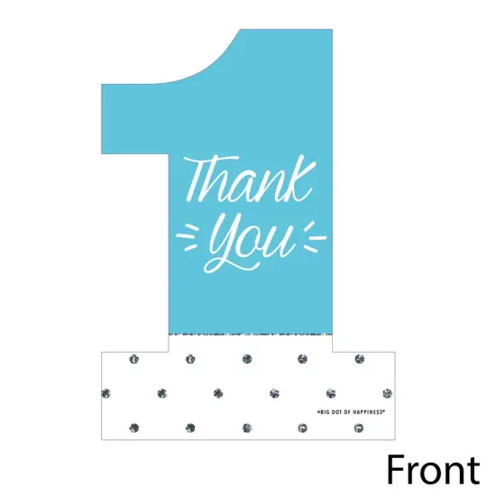 Big Dot of Happiness 1st Birthday Boy - Fun to be One - Shaped Thank You Cards - First Birthday Party Thank You Note Cards with Envelopes - Set of 12 {4}