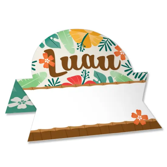 Big Dot of Happiness Tropical Luau - Hawaiian Beach Party Tent Buffet Card - Table Setting Name Place Cards - Set of 24 {1}