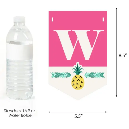 Big Dot of Happiness Pink Flamingo - Party Like a Pineapple - Tropical Summer Baby Shower Bunting Banner - Pink Party Decorations - Welcome Baby {4}