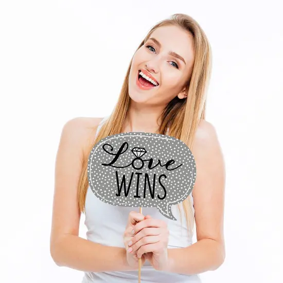 Big Dot of Happiness Mrs. & Mrs. - Silver - Lesbian Wedding Photo Booth Props Kit - 20 Count {4}