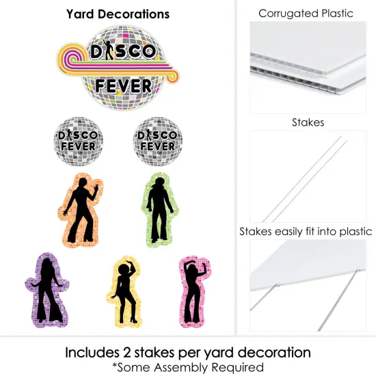 Big Dot of Happiness 70's Disco - Yard Sign & Outdoor Lawn Decorations - 1970's Disco Fever Yard Signs - Set of 8 {6}