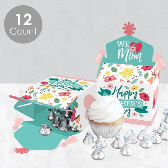 Big Dot of Happiness Colorful Floral Happy Mother's Day - Treat Box Party Favors - We Love Mom Party Goodie Gable Boxes - Set of 12 {4}