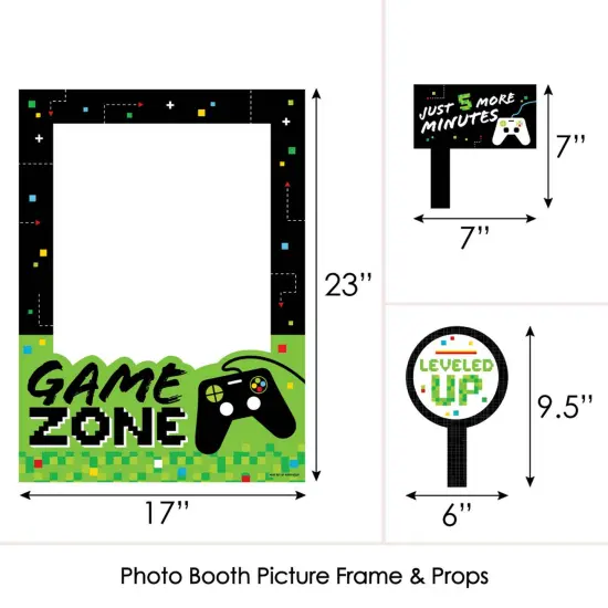 Big Dot of Happiness Game Zone - Pixel Video Game Party or Birthday Party Selfie Photo Booth Picture Frame and Props - Printed on Sturdy Material {6}