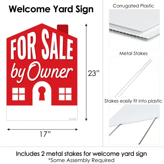 Big Dot of Happiness For Sale By Owner - Home Real Estate Welcome Yard Sign {7}