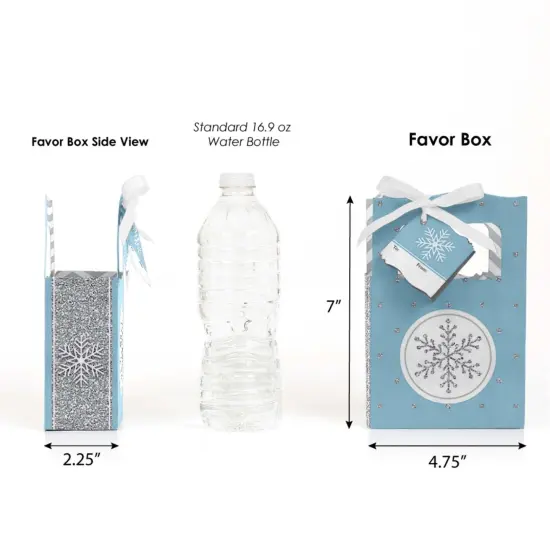 Big Dot of Happiness Winter Wonderland - Snowflake Holiday Party and Winter Wedding Favor Boxes - 12 Count {3}